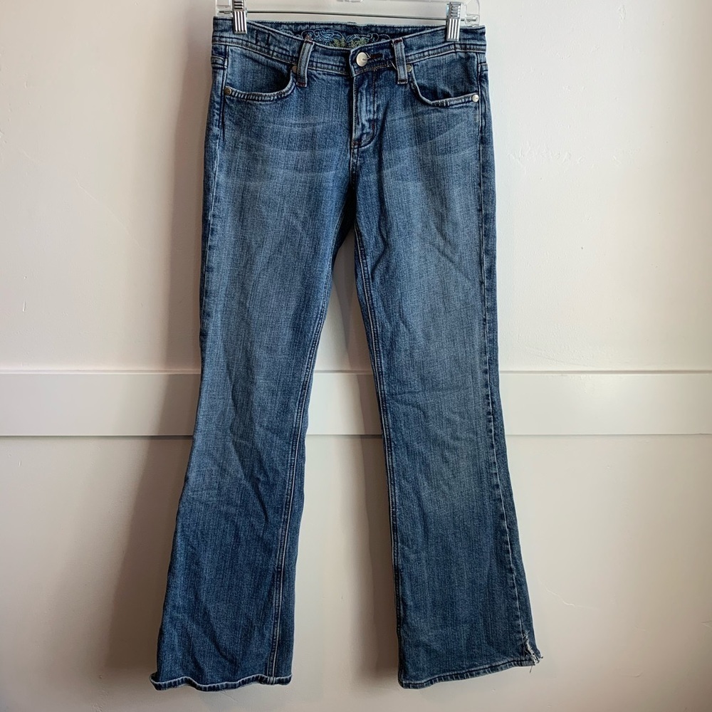 Vigoss Koi Embroidered Medium Wash Boot Cut Jeans